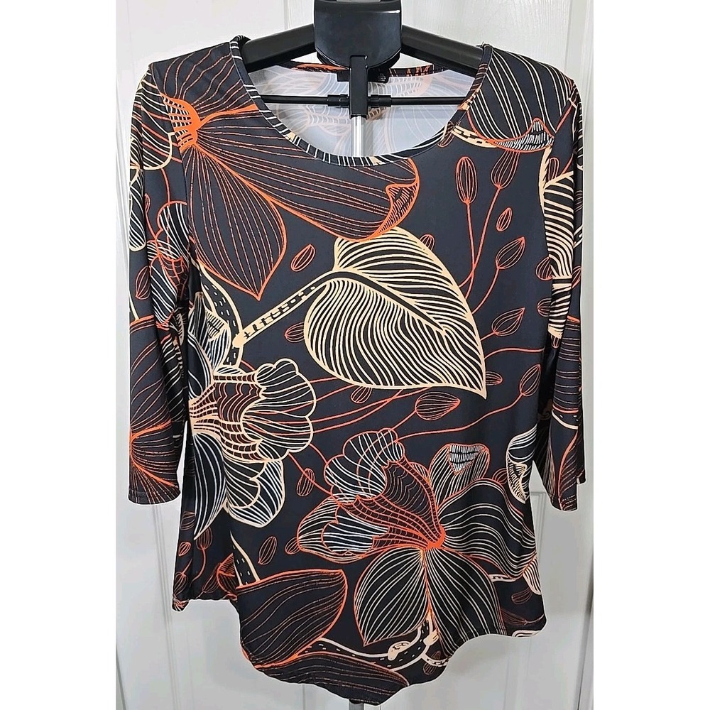 Lily By Firmiana Women's XL Top 3/4 Sleeve Floral
